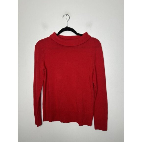 Talbots Womens 100% Merino Wool Turtleneck Sweater Red Size Small Petite SP - Picture 1 of 9
